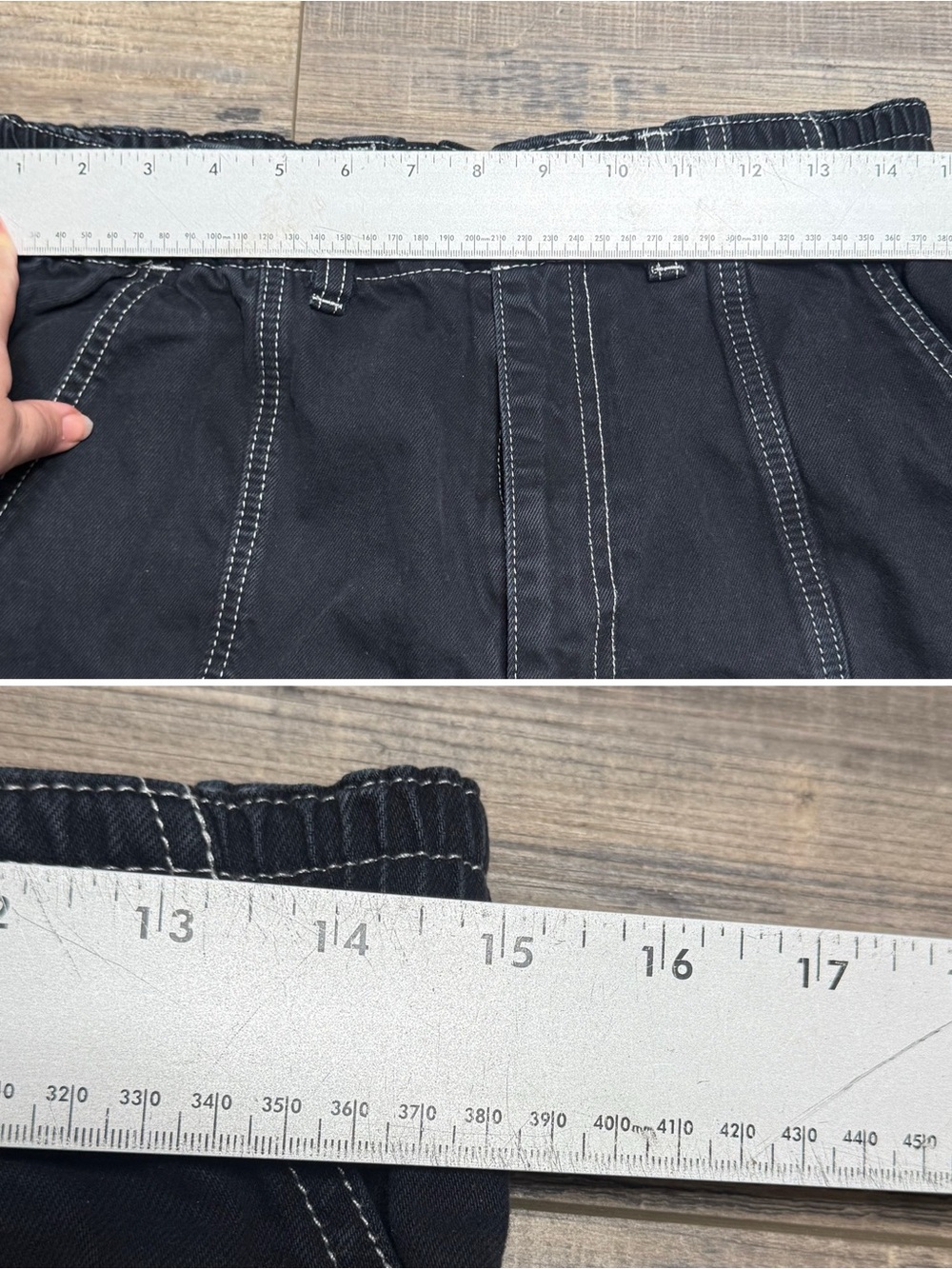 BDG Urban Outfitters Black Cargo Pants with Contrast Stitching Women's Size 31 - Picture 10 of 12